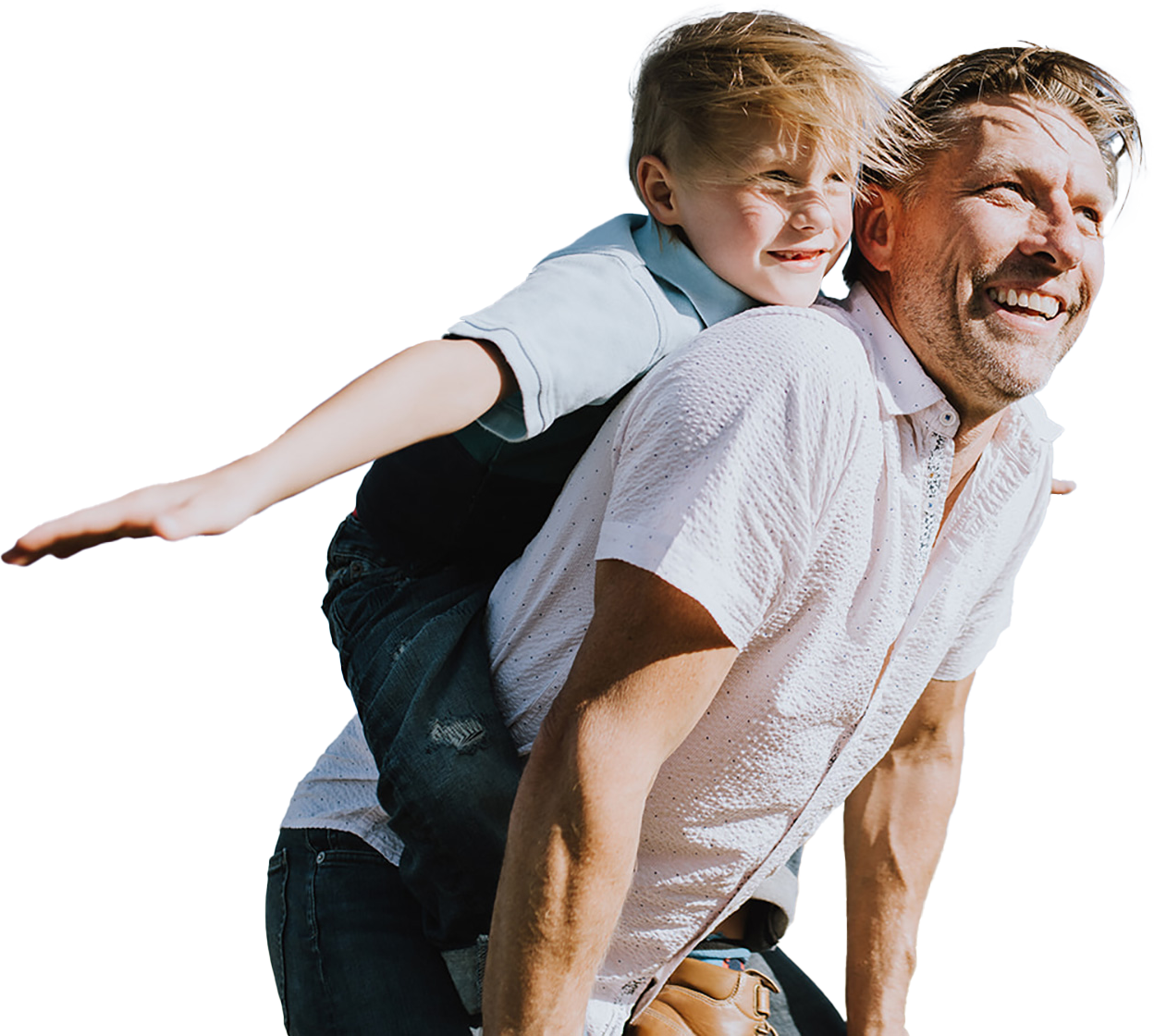 dad carrying child